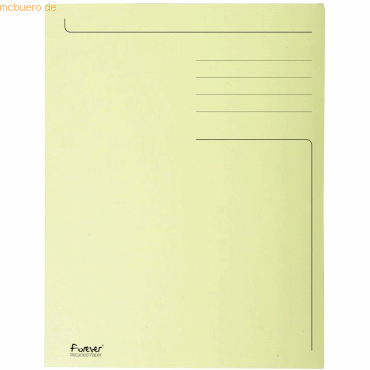 100 x Exacompta Aktenmappe A4 280 g/qm Karton pastellgelb 100 x Exacompta Aktenmappe A4 280 g/qm Karton pastellgelb von Exacompta