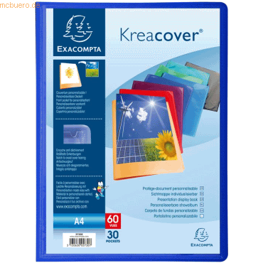 12 x Exacompta Sichtbuch Kreacover A4 30 Hüllen farbig sortiert von Exacompta