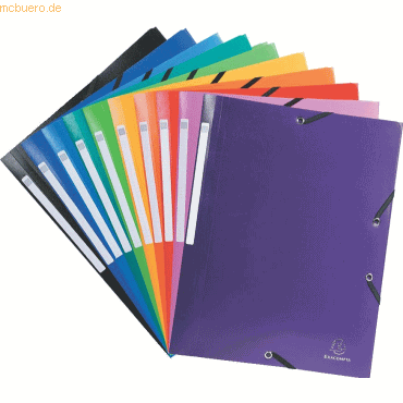 25 x Exacompta Eckspannmappe A4 PP 500my farbig sortiert 25 x Exacompta Eckspannmappe A4 PP 500my farbig sortiert von Exacompta