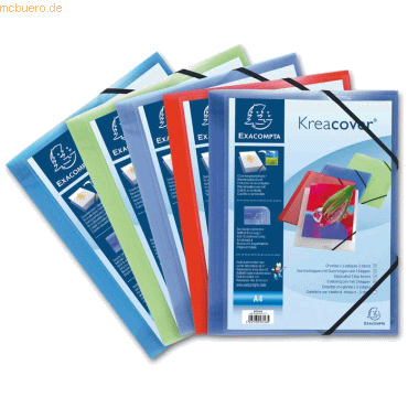 25 x Exacompta Eckspannmappe Kreacover A4 PP 500my farbig sortiert 25 x Exacompta Eckspannmappe Kreacover A4 PP 500my farbig sortiert von Exacompta