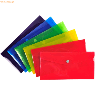 30 x Exacompta Dokumententasche mit Druckknopf DINlang farbig sortiert 30 x Exacompta Dokumententasche mit Druckknopf DINlang farbig sortiert von Exacompta