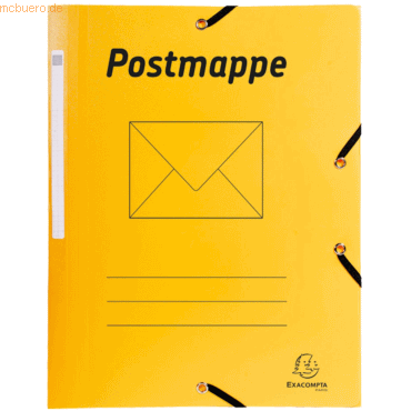 30 x Exacompta Postmappe A4 mit Gummizug PP gelb von Exacompta