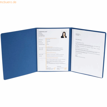5 x Exacompta Bewerbungsmappe 3-teilig 2 Klemmen Leinenstruktur blau 5 x Exacompta Bewerbungsmappe 3-teilig 2 Klemmen Leinenstruktur blau von Exacompta