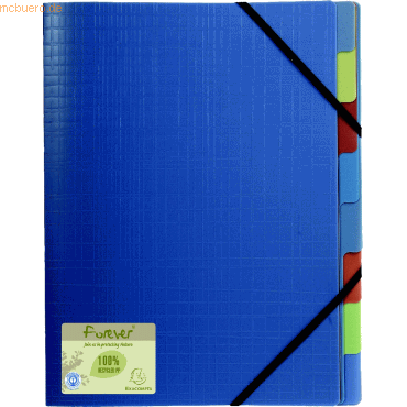 5 x Exacompta Ordnungsmappe A4 Recycled PP 8-teilig blau 5 x Exacompta Ordnungsmappe A4 Recycled PP 8-teilig blau von Exacompta
