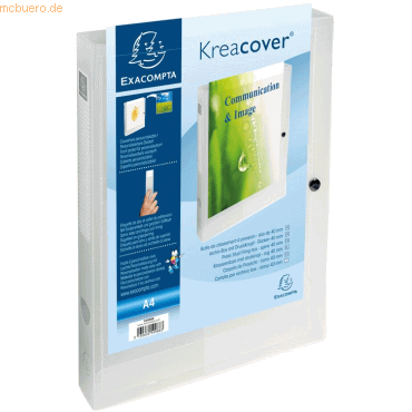 5 x Exacompta Sammelbox Kreacover A4 40mm PP transparent weiß 5 x Exacompta Sammelbox Kreacover A4 40mm PP transparent weiß von Exacompta