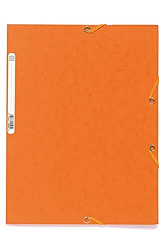 Exacompta - Ref 55504E – Europa Gummizugmappe mit 3 Klappen, 24 x 32 cm, geeignet für A4-Dokumente, 400 g/m², Premium-Presskarton, Orange, 25 Stück von Exacompta