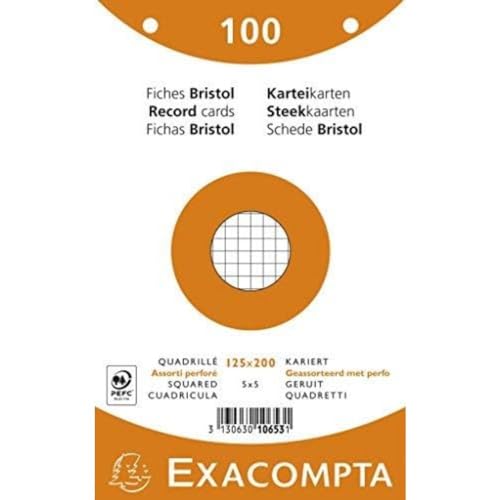 EXACOMPTA 10653E Karteikarten, 125 x 200 mm, kariert, farbig EXACOMPTA 10653E Karteikarten, 125 x 200 mm, kariert, farbig von Exacompta