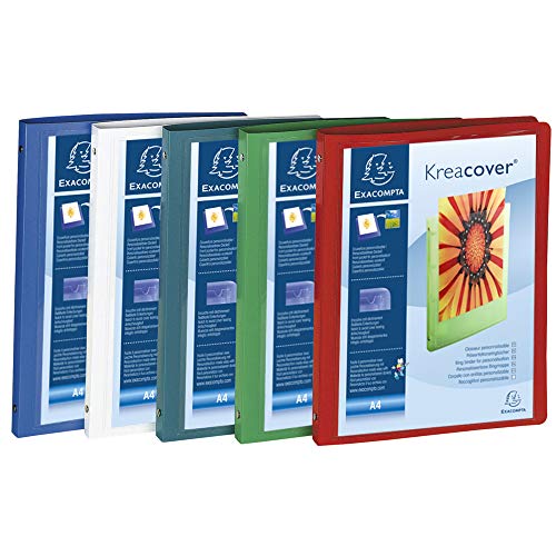 Exacompta 51989E 5er Pack Ringhefter KreaCover aus blickdichtem Kunststoff für DIN A4, 4-O Ring Mechanik 15 mm, Rücken 20 mm, farbig sortiert für Schule und Büro Ringhefter Ringordner Ringbuchordner Exacompta 51989E 5er Pack Ringhefter KreaCover aus blickdichtem Kunststoff für DIN A4, 4-O Ring Mechanik 15 mm, Rücken 20 mm, farbig sortiert für Schule und Büro Ringhefter Ringordner Ringbuchordner von Exacompta