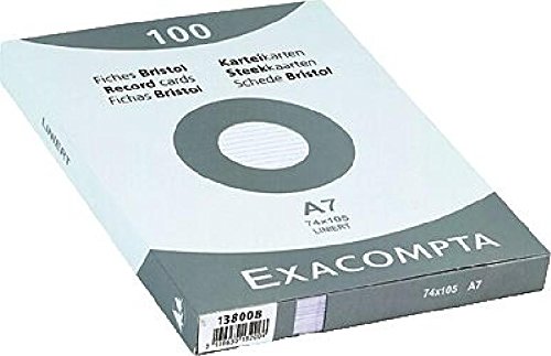 EXCACOMPTA Karteikarten, liniert/13800B, weiß, A7, Inh. 100 EXCACOMPTA Karteikarten, liniert/13800B, weiß, A7, Inh. 100 von Exacompta
