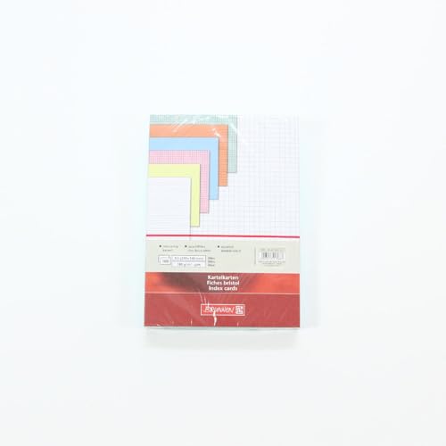 Exacompta 10218E Karteikarten (Packung mit 100, 250g, in Folie eingeschweißt, DIN A5, 14,8 x 21 cm, kariert, ideal für die Schule) 1er Pack blau von Exacompta
