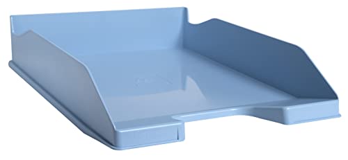 Exacompta 113209D 6er Pack Briefablage BeeBlue aus Recycling-Kunststoff DIN A4. Ideale Briefkörbe für Ihre Organisation. Stapelbare Ablagekörbe Hellblau Blauer Engel Combo Midi von Exacompta