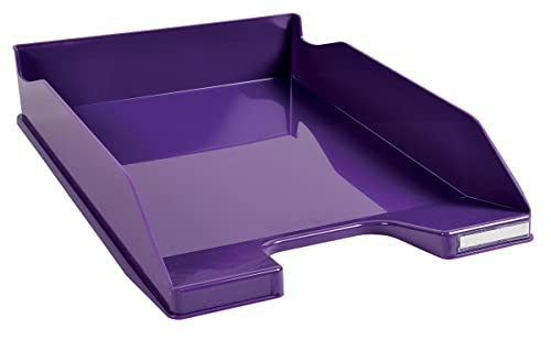 Exacompta 113220D Premium Briefablage Combo Midi DIN A4. Idealer Briefkorb für Ihre Organisation. Robuster und stapelbarer Ablagekorb Violett Glossy von Exacompta