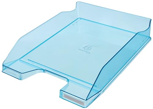 Exacompta 113236D Premium Briefablage Combo Midi DIN A4. Idealer Briefkorb für Ihre Organisation. Robuster und stapelbarer Ablagekorb türkisblau transparent glänzend von Exacompta