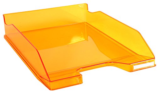 Exacompta 113246D Premium Briefablage Combo Midi DIN A4. Idealer Briefkorb für Ihre Organisation. Robuster und stapelbarer Ablagekorb mandarine transparent glänzend von Exacompta