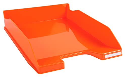 Exacompta 113288D Premium Briefablage Combo Midi DIN A4. Idealer Briefkorb für Ihre Organisation. Robuster und stapelbarer Ablagekorb mandarine glänzend von Exacompta