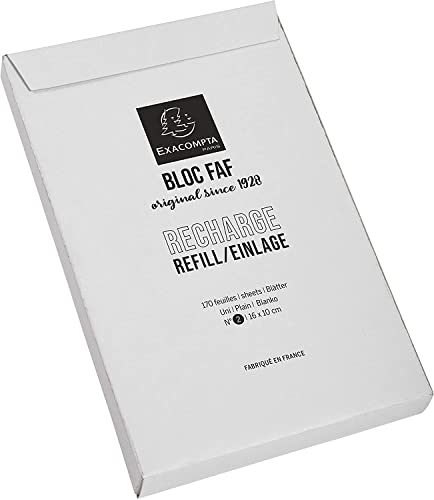 Exacompta 12212E 5er Pack Nachfülleinlagen für Schreibblock FAF blanko 5 x 170 Blatt , 16 x 10 cm, mikroperforiert, ideal für Ihre Notizen, Retro-Design mit zeitloser Eleganz Farbe Exacompta 12212E 5er Pack Nachfülleinlagen für Schreibblock FAF blanko 5 x 170 Blatt , 16 x 10 cm, mikroperforiert, ideal für Ihre Notizen, Retro-Design mit zeitloser Eleganz Farbe von Exacompta