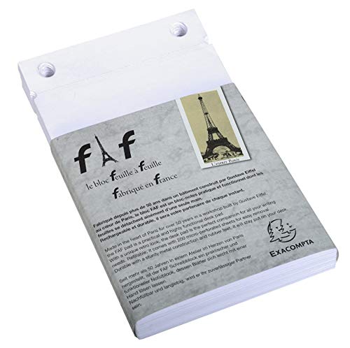 Exacompta 12213E 5er Pack Nachfülleinlagen für Schreibblock FAF blanko 5 x 170 Blatt , 18,5 x 11,5 cm, mikroperforiert, ideal für Ihre Notizen, Retro-Design mit zeitloser Eleganz von Exacompta