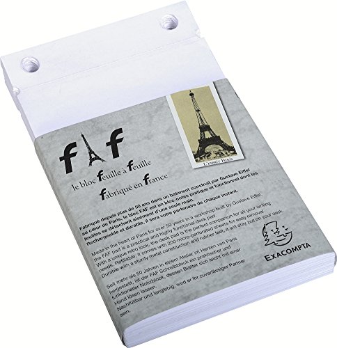 Exacompta 12213E 1 Einheitsmine Format N°3 Format 185 x 115 mm 170 Blatt weißes und mikroperforiertes Papier im Briefkopf FAF 18,5/11,5 von Exacompta
