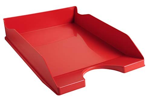 Exacompta 123107D Premium Briefablage Ecotray DIN A4. Idealer Briefkorb für Ihre Organisation. Robuster und stapelbarer Ablagekorb rot von Exacompta