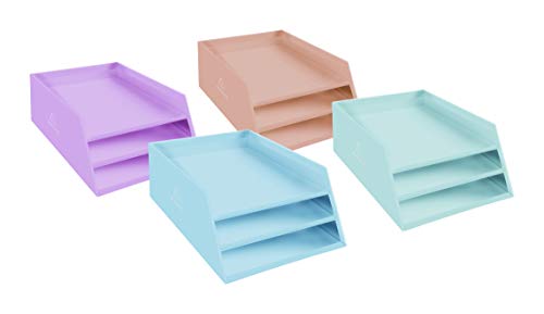 Exacompta 13496D 4er Pack Briefablage Aquarel aus extra starkem Karton mit 3 Fächern abgestuft für DIN A4+ Dokumente 35x29x19 cm farbig sortiert Briefablage Ablagekorb Ablagebox Exacompta 13496D 4er Pack Briefablage Aquarel aus extra starkem Karton mit 3 Fächern abgestuft für DIN A4+ Dokumente 35x29x19 cm farbig sortiert Briefablage Ablagekorb Ablagebox von Exacompta