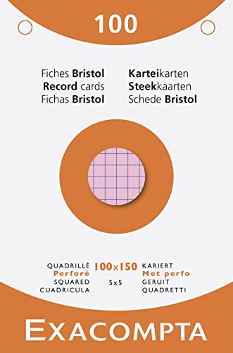 Exacompta 13652E Karteikarten, kariert, 5x5, gelocht, 100 x 150 mm, für Tintenstrahldrucker, Laserdrucker und Kopierer, verschiedene Farben, 10 Packungen à 100 Stück Exacompta 13652E Karteikarten, kariert, 5x5, gelocht, 100 x 150 mm, für Tintenstrahldrucker, Laserdrucker und Kopierer, verschiedene Farben, 10 Packungen à 100 Stück von Exacompta