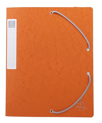 Exacompta 14017H 10er Pack Premium Sammelbox mit Gummizug 40 mm breit aus extra starkem Colorspan-Karton mit Rückenschild für DIN A4 Archivbox Heftbox Dokumentenbox Zeichenbox Sammelmappe orange von Exacompta