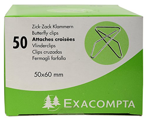 Exacompta 14766E 50er Pack ZickZack Büroklammern 50x60mm Eckklammern aus Aluminium in praktischer Aufbewahrungsbox Exacompta 14766E 50er Pack ZickZack Büroklammern 50x60mm Eckklammern aus Aluminium in praktischer Aufbewahrungsbox von Exacompta
