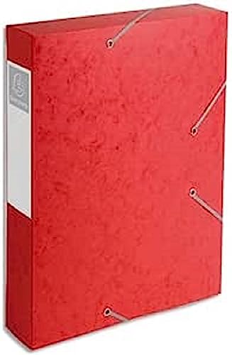 Exacompta 16009H 10er Pack Premium Sammelbox mit Gummizug 60 mm aus extra starkem Colorspan-Karton mit Rückenschild für DIN A4 Archivbox Heftbox Dokumentenbox Zeichenbox Sammelmappe rot von Exacompta