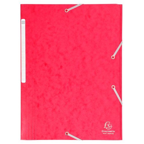 Exacompta 17109H 1 Mappe mit Gummizug Maxi capacity 3 Klappen aus Glanzkarton Maße 24 x 32 cm für Dokumente im Format A4 Farbe Rot von Exacompta
