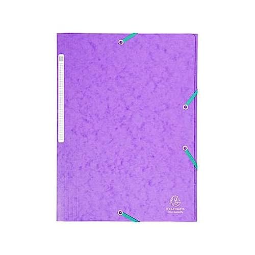 Exacompta 17115H 1 Mappe mit Gummizug Maxi capacity 3 Klappen aus Glanzkarton Maße 24 x 32 cm für Dokumente im Format A4 Farbe violett von Exacompta