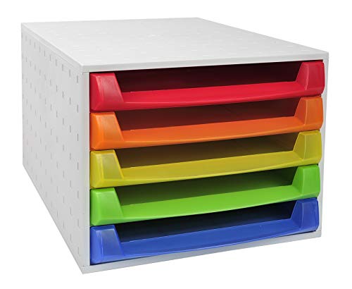 Exacompta 221098D Premium Ablagebox mit 5 offenen Schubladen für DIN A4+ Dokumente. Belastbare Schubladenbox mit hoher Kapazität für mehr Platz auf dem Schreibtisch The Box Harlekin bunt Exacompta 221098D Premium Ablagebox mit 5 offenen Schubladen für DIN A4+ Dokumente. Belastbare Schubladenbox mit hoher Kapazität für mehr Platz auf dem Schreibtisch The Box Harlekin bunt von Exacompta