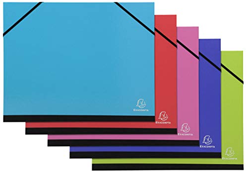 Exacompta 25529E Zeichenmappe Iderama DIN B4 mit Gummibändern innen weißes Papier Rücken aus Leinen Maße 28 x 38 cm Format zum Abheften (250 x 353 mm) 1 Stück Zufallsfarbe von Exacompta