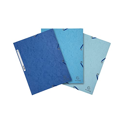 Exacompta 55572E Exacompta 3 Schnellhefter mit Gummizug, 3 Klappen, 400 g/m², A4, Ozeanblau, 3 Klappen, glänzend Exacompta 55572E Exacompta 3 Schnellhefter mit Gummizug, 3 Klappen, 400 g/m², A4, Ozeanblau, 3 Klappen, glänzend von Exacompta