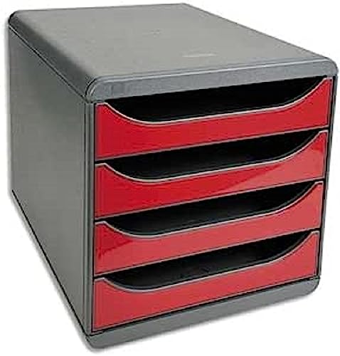 Exacompta 310718D Premium Ablagebox mit 4 Schubladen für DIN A4+ Dokumente. Belastbare Schubladenbox mit hoher Kapazität für mehr Platz auf dem Schreibtisch Big Box Iderama Schwarz|Karminrot Exacompta 310718D Premium Ablagebox mit 4 Schubladen für DIN A4+ Dokumente. Belastbare Schubladenbox mit hoher Kapazität für mehr Platz auf dem Schreibtisch Big Box Iderama Schwarz|Karminrot von Exacompta