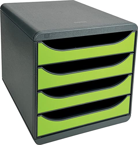 Exacompta 310725D Premium Ablagebox mit 4 Schubladen für DIN A4+ Dokumente. Belastbare Schubladenbox mit hoher Kapazität für mehr Platz auf dem Schreibtisch Big Box Iderama Schwarz|Anisgrün Exacompta 310725D Premium Ablagebox mit 4 Schubladen für DIN A4+ Dokumente. Belastbare Schubladenbox mit hoher Kapazität für mehr Platz auf dem Schreibtisch Big Box Iderama Schwarz|Anisgrün von Exacompta