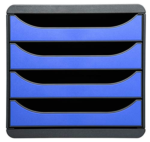 Exacompta 310779D Premium Ablagebox mit 4 Schubladen für DIN A4+ Dokumente. Belastbare Schubladenbox mit hoher Kapazität für mehr Platz auf dem Schreibtisch Big Box Iderama Schwarz|Eisblau Exacompta 310779D Premium Ablagebox mit 4 Schubladen für DIN A4+ Dokumente. Belastbare Schubladenbox mit hoher Kapazität für mehr Platz auf dem Schreibtisch Big Box Iderama Schwarz|Eisblau von Exacompta