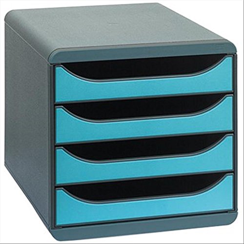 Exacompta 310782D Premium Ablagebox mit 4 Schubladen für DIN A4+ Dokumente. Belastbare Schubladenbox mit hoher Kapazität für mehr Platz auf dem Schreibtisch Big Box Iderama Schwarz|Türkis Exacompta 310782D Premium Ablagebox mit 4 Schubladen für DIN A4+ Dokumente. Belastbare Schubladenbox mit hoher Kapazität für mehr Platz auf dem Schreibtisch Big Box Iderama Schwarz|Türkis von Exacompta