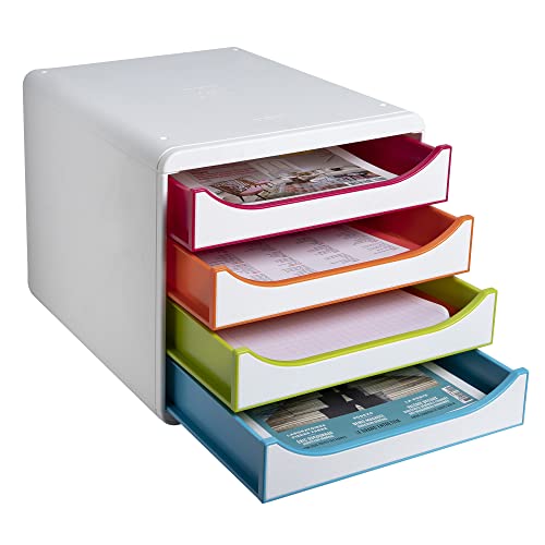 Exacompta 310913D Premium Ablagebox mit 4 Schubladen für DIN A4+ Dokumente. Belastbare Schubladenbox mit hoher Kapazität für mehr Platz auf dem Schreibtisch Big Box Black Office Harlekin Weiß|Bunt Exacompta 310913D Premium Ablagebox mit 4 Schubladen für DIN A4+ Dokumente. Belastbare Schubladenbox mit hoher Kapazität für mehr Platz auf dem Schreibtisch Big Box Black Office Harlekin Weiß|Bunt von Exacompta