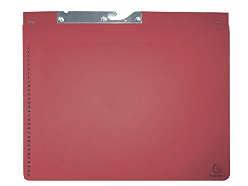 Exacompta 353103B Pendelhefter (1 Abheftvorrichtung, 320 g/qm, dehnbare Tasche im Rücken) 1 Stück rot von Exacompta