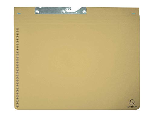 Exacompta 353222B 25er Pack Pendelhefter Exaflex aus extra starkem Recycling Karton, mit zwei Abheft-Vorrichtungen, eine dehnbare Tasche am Rückendeckel für Büro, Kanzlei und Anwälte chamois von Exacompta