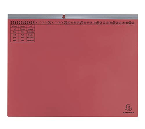 Exacompta 370103B Exaflex Premium Kanzlei-Hängehefter (1 Abheftvorrichtung, Linksheftung) 1 Stück, rot von Exacompta