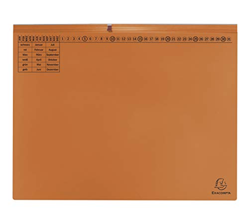 Exacompta 370309B Exaflex Premium Kanzlei-Hängehefter (2 Abheftvorrichtungen, Linksheftung) 1 Stück, orange von Exacompta