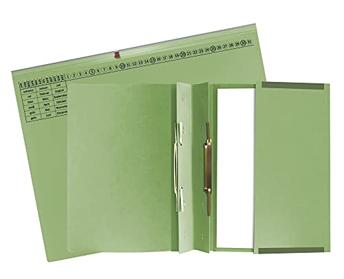 Exacompta 370425B 25er Pack Premium Kanzlei Hängehefter Exaflex Rechtsheftung, zwei Abheft-Vorrichtungen, extra starker Recycling Karton Dehntasche für Büro Kanzlei und Anwälte Blauer Engel Grün von Exacompta