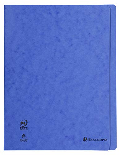 Exacompta 38992E Packung mit 40 Schnellhefter, mit Heftmechanik, im Rücken gerillt, für DIN A4 (aus Manila Karton, robust und praktisch) 40er Pack blau von Exacompta