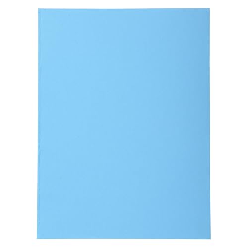 Exacompta 410010E Packung (mit 100 Aktendeckeln Forever, aus Recycling Karton, 220 g, DIN A4, 24 x 32 cm) blau von Exacompta