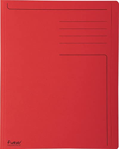 Exacompta 441003E 100er Pack Aktendeckel Forever mit Beschriftungsfeld aus Recycling Karton 280g für DIN A4 rot Sammelmappe Dokumentenmappe ideal für Büro und Schule von Exacompta