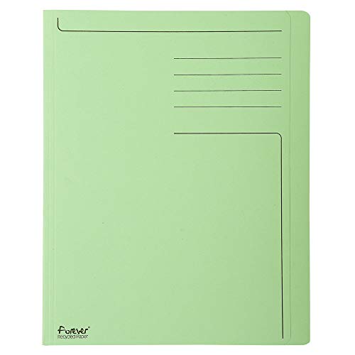 Exacompta 441013E 100er Pack Aktendeckel Forever mit Beschriftungsfeld aus Recycling Karton 280g für DIN A4 hellgrün Sammelmappe Dokumentenmappe ideal für Büro und Schule von Exacompta