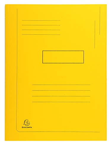 Exacompta 445009E 50er Pack Öko-Einschlagmappen. Aus Recycling-Karton DIN A4 mit 2 Klappen gelb Sammelmappe Dokumentenmappe ideal für Büro und Schule von Exacompta