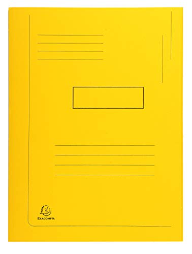 Exacompta 445009E Aktenmappe (Recycling Karton, Beschriftungsfeld, 2 Klappen 290g Foldyne Forever, DIN A4) 1 Stück gelb von Exacompta