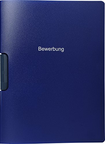 Exacompta 445407KHSB Bewerbungsmappe (vertikale Prägung, 2-teilig mit Clip, PP, DIN A4) 1 Stück blau von Exacompta